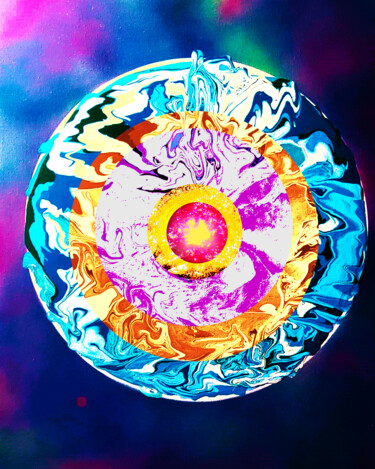 数字艺术 标题为“Ball Burst - Blue B…” 由Troy Wilson-Ripsom, 原创艺术品, 数字拼贴