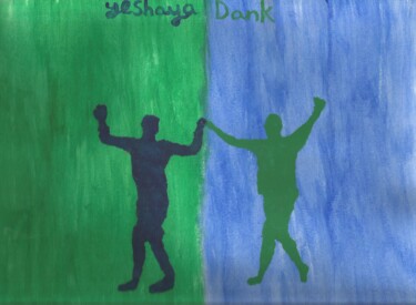 Painting titled "they communicate" by Yeshaya Dank, Original Artwork, Watercolor