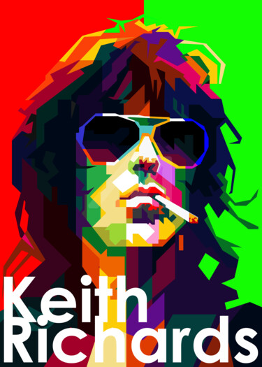 Keith Richards Pop Art WPAP Digital Arts titled "Keith Richards Pop…" by Fariza Abdurrazaq, Original Artwork, Digital Print