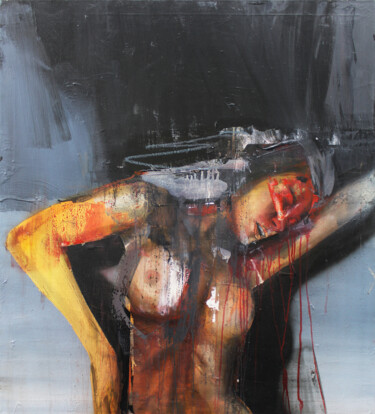 Painting titled "Beautiful psychosis" by Miloš Hronec, Original Artwork, Oil