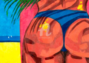 Картина под названием "Sun on my skin" - Vladlena Dudchak, Подлинное произведение искусства, Акрил