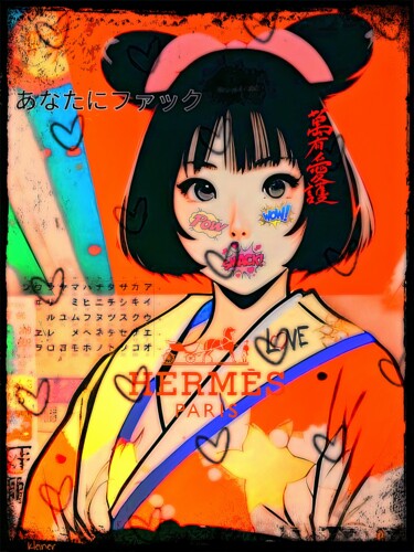 绘画 标题为“Hermès japan 2” 由Dominique Kleiner, 原创艺术品, 数字油画