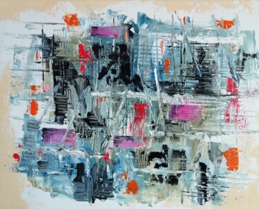 Peinture intitulée "Démolition" par Nicole Bachelard, Œuvre d'art originale, Huile Monté sur Châssis en bois