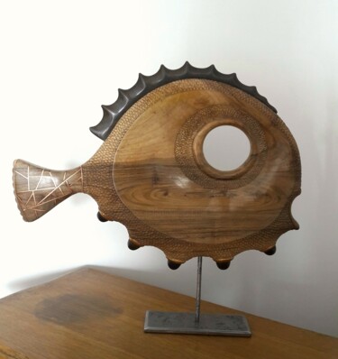 "Walnut wood sculpte…" başlıklı Heykel Pascal Denis Sculpture tarafından, Orijinal sanat, Ahşap