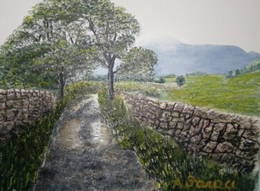 Schilderij getiteld "Paesaggio piovoso" door Angelo Faraci, Origineel Kunstwerk, Acryl
