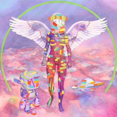 绘画 标题为“The gate Surreal” 由Barbsie, 原创艺术品, 油 安装在木质担架架上