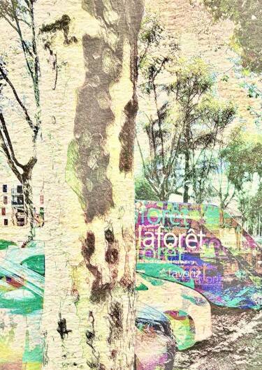 数字艺术 标题为“L’arbre qui cache e…” 由Marcelle Delacité, 原创艺术品, 数字油画
