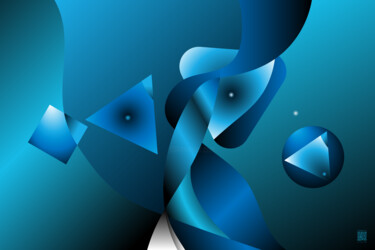 제목이 "'Shaping Blue' - 23…"인 디지털 아트 Rosemary Collard로, 원작, 2D 디지털 작업