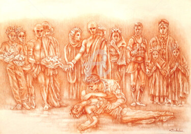 Un amour impossible Dessin intitulée "Un amour impossible" par Walid Lemkecher, Œuvre d'art originale, Pastel