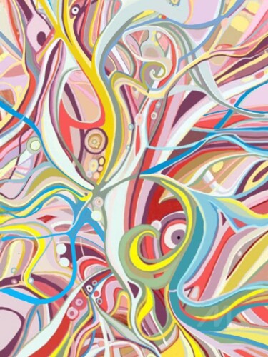 绘画 标题为“Abstract botanical…” 由Julia Brinkfrau, 原创艺术品, 数字油画