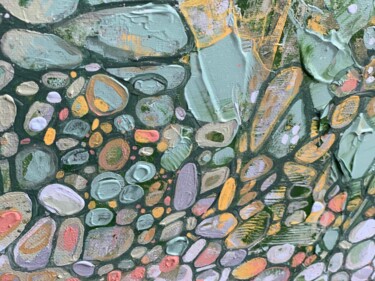 Sage leaf abstract painting Peinture intitulée "Sage leaf abstract…" par Julia Brinkfrau, Œuvre d'art originale, Acrylique