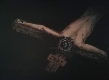 Passion du Christ 「Passion du Christ」というタイトルの絵画 Lehmsによって, オリジナルのアートワーク, アクリル ウッドストレッチャーフレームにマウント