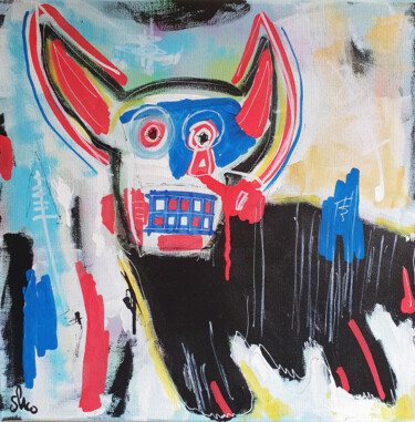 Malarstwo zatytułowany „SPACO Minotaure Bas…” autorstwa Spaco, Oryginalna praca, Akryl Zamontowany na Drewniana rama noszy