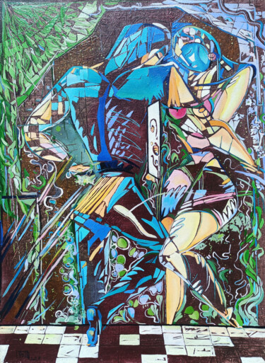 Schilderij getiteld "Love confession" door Anahit Mirijanyan, Origineel Kunstwerk, Olie Gemonteerd op Frame voor houten bran…