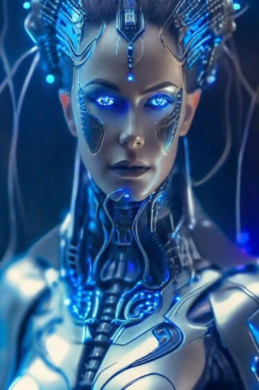 Digital Arts titled "Robot Girl" by Chakkrit Bilabdullar, Original Artwork, Digital Painting