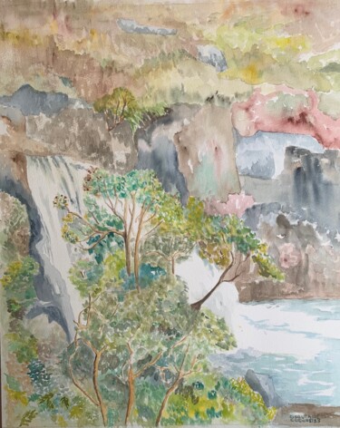 제목이 "Fairy pools"인 미술작품 Claudine Coutant로, 원작, 수채화