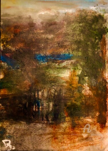 Painting titled "Regard noir" by Julien Danaux (Artdanaux), Original Artwork, Watercolor