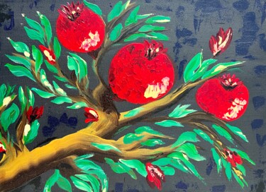 Painting titled "Гранаты" by Iuliia Dobrovolskaia, Original Artwork, Acrylic