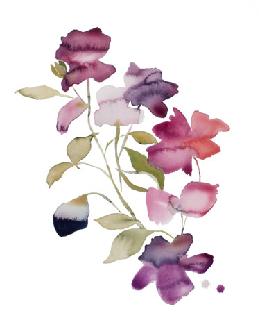 Rose Study No. 83 Painting titled "Rose Study No. 83" by Elizabeth Becker, Original Artwork, Watercolor