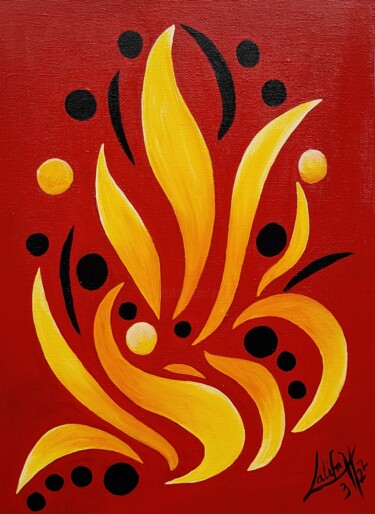 绘画 标题为“A Flame from Inside” 由Latifa El Hachem, 原创艺术品, 丙烯 安装在木质担架架上