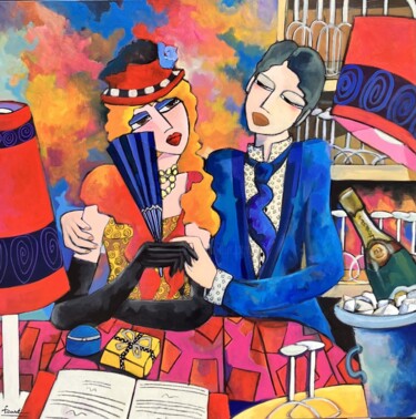 Peinture intitulée "Week-end en amoureux" par Fauve, Œuvre d'art originale, Acrylique Monté sur Châssis en bois