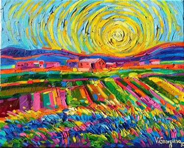Peinture intitulée "Gogh Is Happy" par Vanya Georgieva, Œuvre d'art originale, Huile Monté sur Châssis en bois