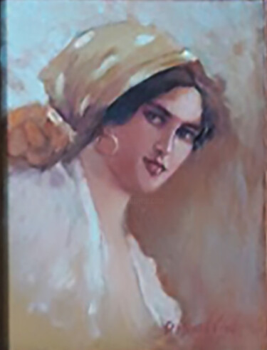 Pittura intitolato "La Campagnola" da Pasquale Minervino (Minervino), Opera d'arte originale, Olio