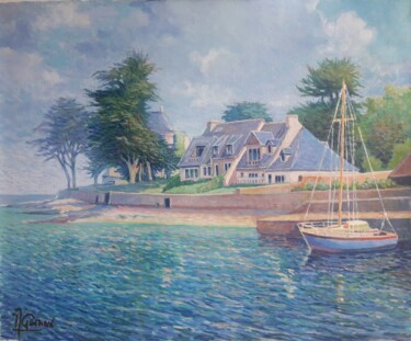 Painting titled "Pointe à Loc Tudy,…" by Jm Guenard, Original Artwork, Oil