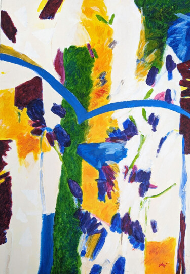Painting titled "Paese di Tochisu" by Bernard Filippi, Original Artwork, Acrylic Mounted on Wood Stretcher frame