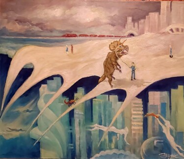 Schilderij getiteld "Назад в будущее" door Vlad Sudnitskii, Origineel Kunstwerk, Olie
