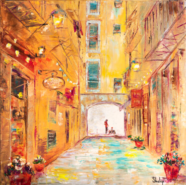 Barcelona. Old Streets Peinture intitulée "Barcelona. Old Stre…" par Natalia Shchipakina, Œuvre d'art originale, Huile Monté sur Châssis en bois