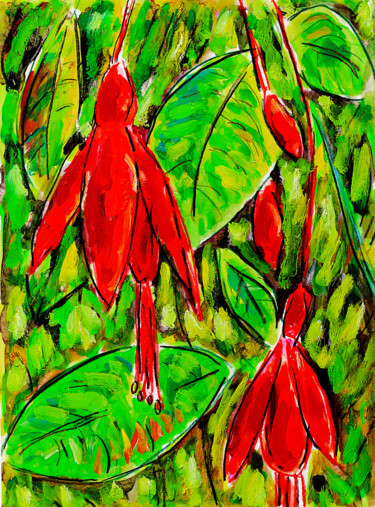 제목이 "Fuchsia1  SOLD"인 미술작품 Jean Mirre로, 원작, 기름