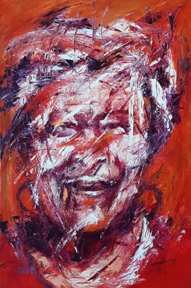 Peinture intitulée "Sourire d'Afrique,…" par Beatrice Guibergia, Œuvre d'art originale, Huile Monté sur Châssis en bois