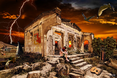 Digitale Kunst getiteld "Extravagance 07" door Dominique Boucher, Origineel Kunstwerk, Foto Montage