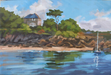 Peinture intitulée "Dans la baie de Mor…" par Elisabeth Bazin, Œuvre d'art originale, Acrylique