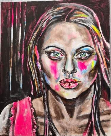 Peinture intitulée "Портрет" par Olga Ternoutskaia, Œuvre d'art originale, Acrylique Monté sur Châssis en bois