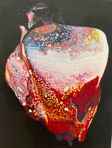 绘画 标题为“Coeur” 由Valerie Laubie, 原创艺术品, 丙烯 安装在木质担架架上