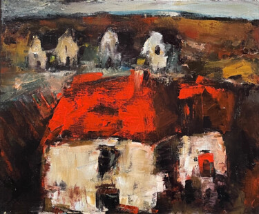 绘画 标题为“Paysage rouge” 由Dominique Gentreau, 原创艺术品, 油