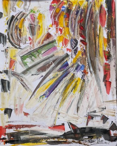Painting titled "L'été indien" by Regine Blot, Original Artwork, Acrylic Mounted on Wood Panel