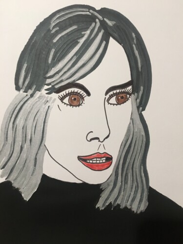 Drawing titled "Femme 289" by Florence Aubry, Original Artwork, Acrylic