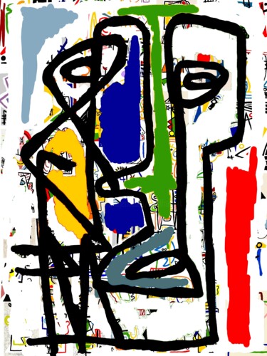 Digital Arts titled "tronche 1" by Franck Vidal, Original Artwork, Digital Painting