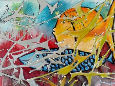 "Peixes fixes #5" başlıklı Tablo Grácio Freitas tarafından, Orijinal sanat, Akrilik Ahşap Sedye çerçevesi üzerine monte edil…