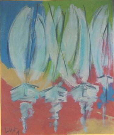 Peinture intitulée "LES VOILIERS - (10p)" par Sylvie Trapier (Luc LUFA), Œuvre d'art originale, Huile Monté sur Châssis en b…