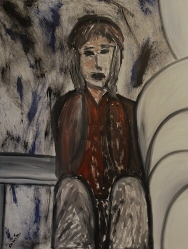 Peinture intitulée "Le cri dans la tête" par Olivier De Pooter, Œuvre d'art originale, Huile