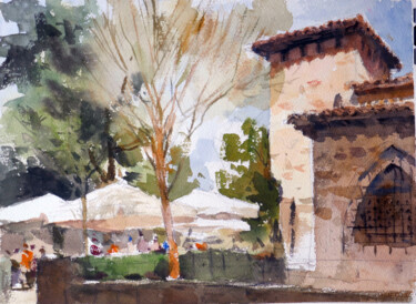 Pintura titulada "Pamplona 01" por Vincent Monluc, Obra de arte original, Acuarela