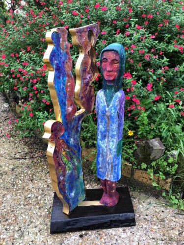 Sculpture intitulée "parmi les algues" par Étienne Dupé, Œuvre d'art originale, Bois
