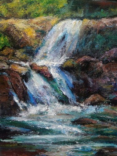 绘画 标题为“Summer waterfall” 由Sasha Brisac, 原创艺术品, 丙烯