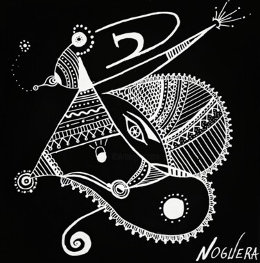 Peinture intitulée "HERISSON COSMIQUE" par Marie-Lyne Noguera, Œuvre d'art originale, Acrylique