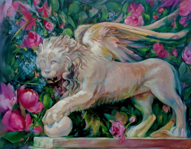 Lord of Roses Painting titled "Lord of Roses" by Vlada Kadymova, Original Artwork, Oil Mounted on Wood Stretcher frame