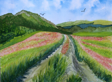 "The road to the felled forest" Painting titled ""The road to the fe…" by Tetiana Teresh, Original Artwork, Watercolor